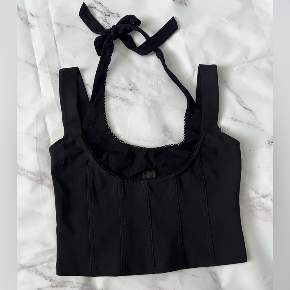 I.AM.GIA Black Halter Crop Top -Amelie - Size S